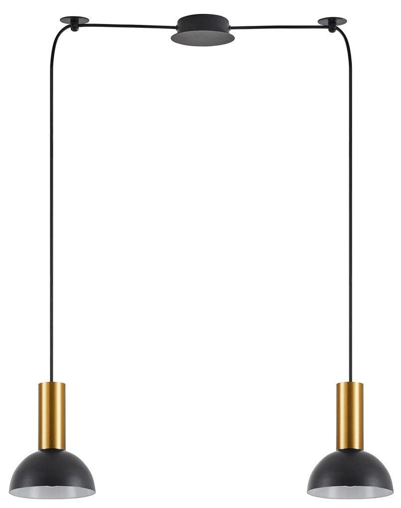 SE21-GM-4-BL2-MS3 ADEPT TUBE Gold Matt Pendant Black Metal Shade+ HOMELIGHTING 77-8648