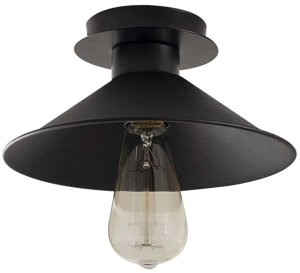 Φωτιστικό Οροφής - Πλαφονιέρα Berceste 525NOR1301 Φ24x12cm 1xE27 40W Black Opviq