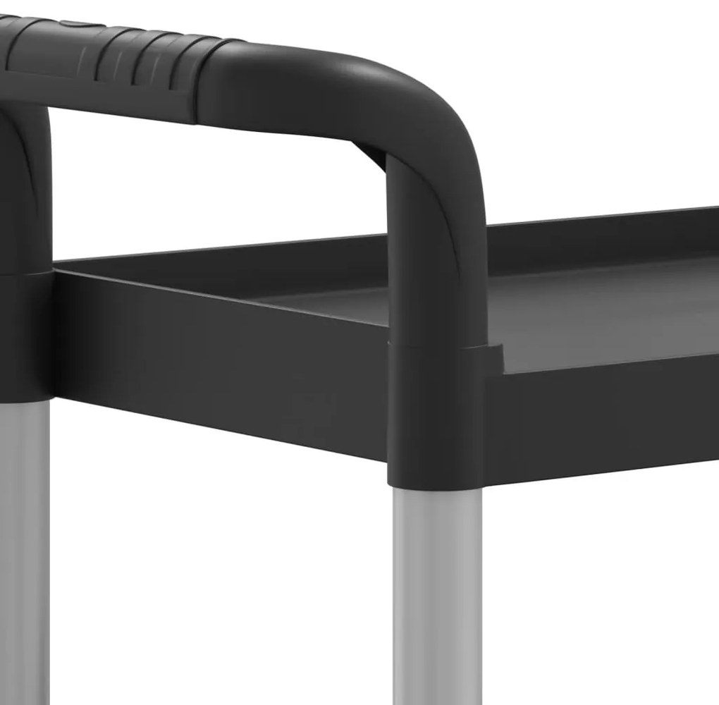 vidaXL Τροχήλατη Βάση 3 Επιπέδων Μαύρη 77 x 34 x 72 εκ. από Αλουμίνιο