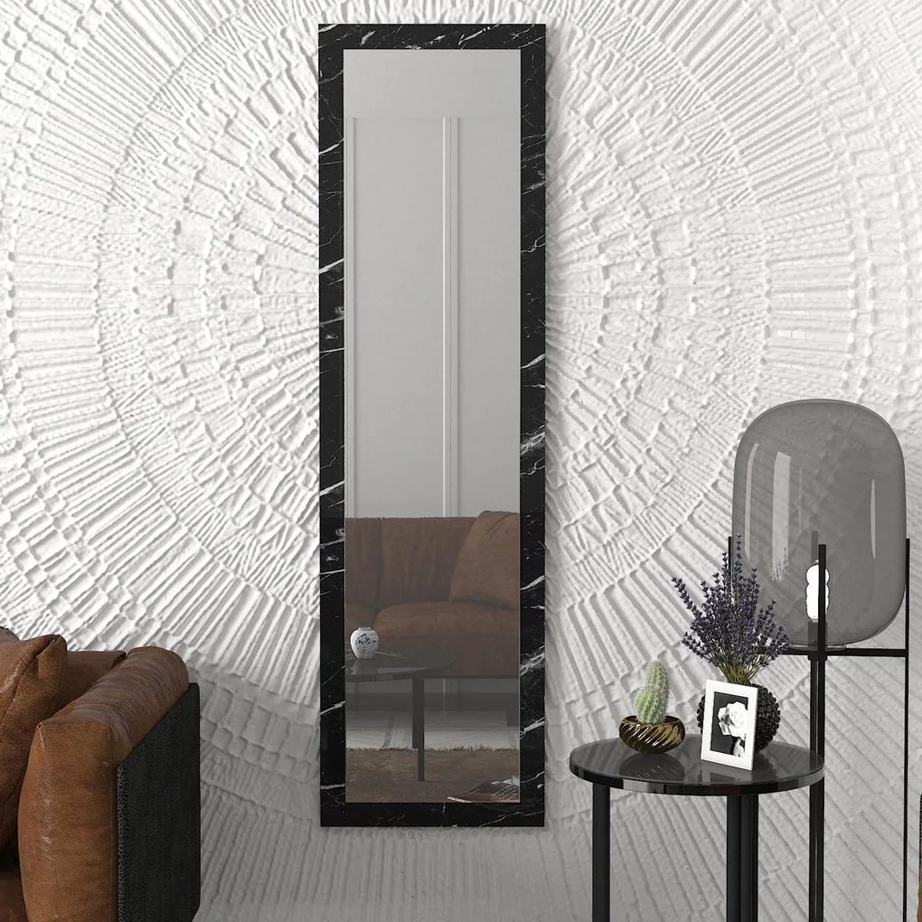 Καθρέπτης Τοίχου ArteLibre BHAVITH Μαύρο Μοριοσανίδα/Γυαλί 160x45cm