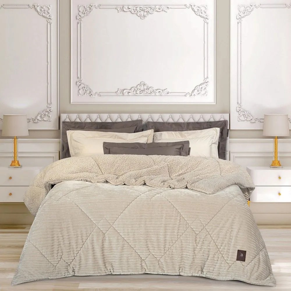 Κουβερτοπάπλωμα 3482 Sherpa Ivory Greenwich Polo Club Υπέρδιπλo 220x240cm Πολυέστερ
