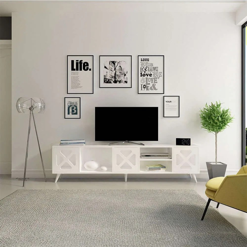 Έπιπλο Τηλεόρασης Sinef 851AVH3083 180x29,5x45,7cm White