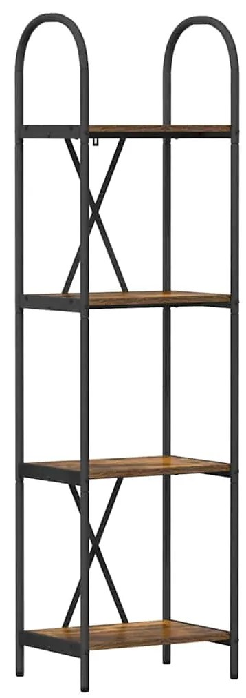 vidaXL Ράφι Βιβλίων Καπνιστή δρυς 40 x 30 x 146 εκ Επεξεργασμένο ξύλο