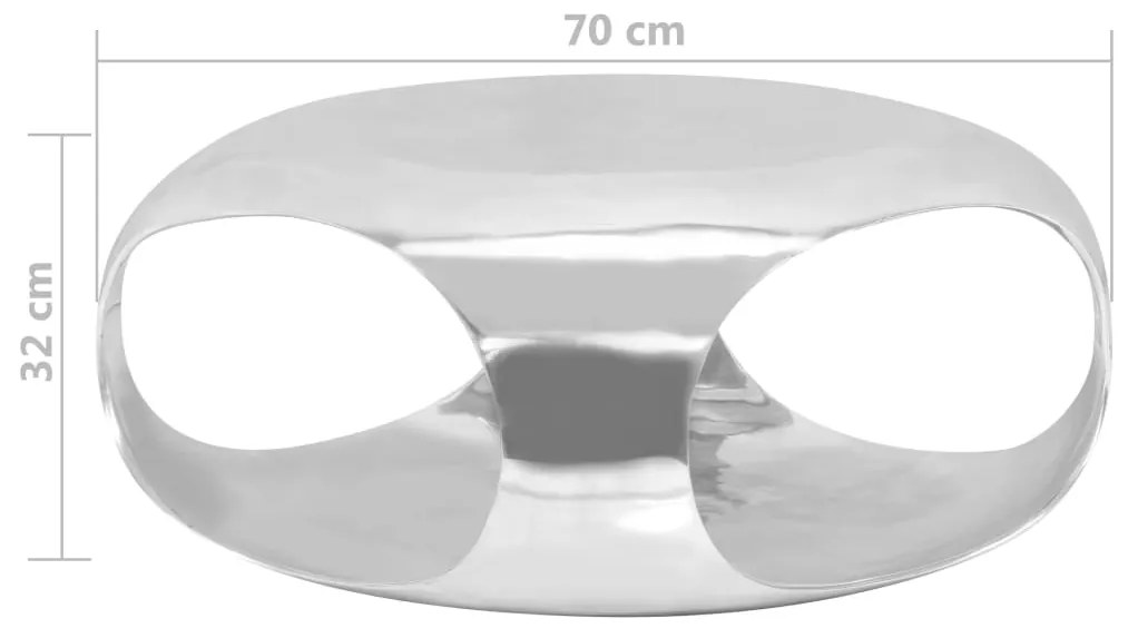 Τραπεζάκι Σαλονιού Ασημί 70 x 70 x 32 εκ. από Χυτό Αλουμίνιο - Ασήμι