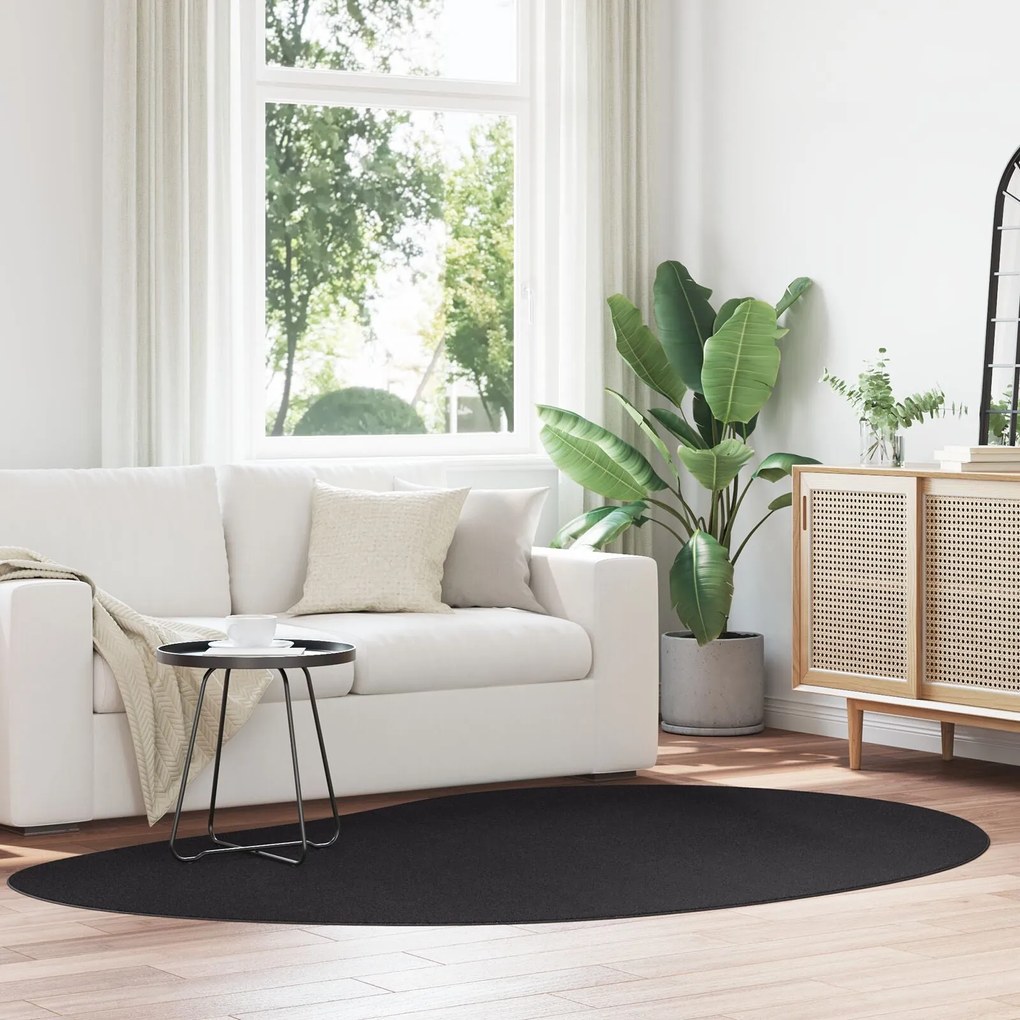 vidaXL Χαλιά Μαύρο Μαλλί 160 x 230 εκ Διακοσμητικά Ένθετα Χαλιά χώρου