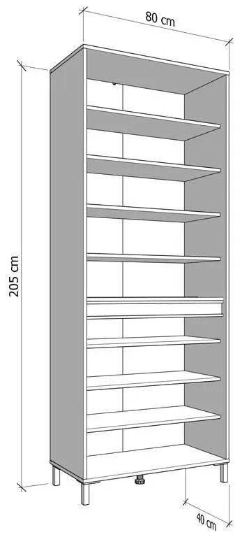 Παπουτσοθήκη - Ντουλάπα Flannan 2K4V 2OG Artisan Oak - Μαύρο Μάτ 80x40x205 εκ. 80x40x205 εκ.