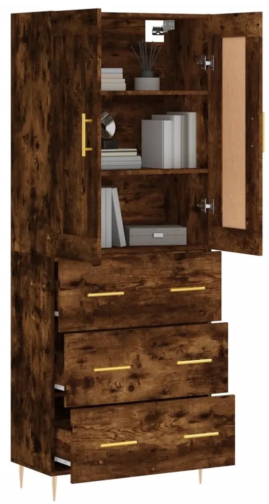 vidaXL Ντουλάπι Καπνιστή Δρυς 69,5x34x180 εκ. από Επεξεργασμένο Ξύλο
