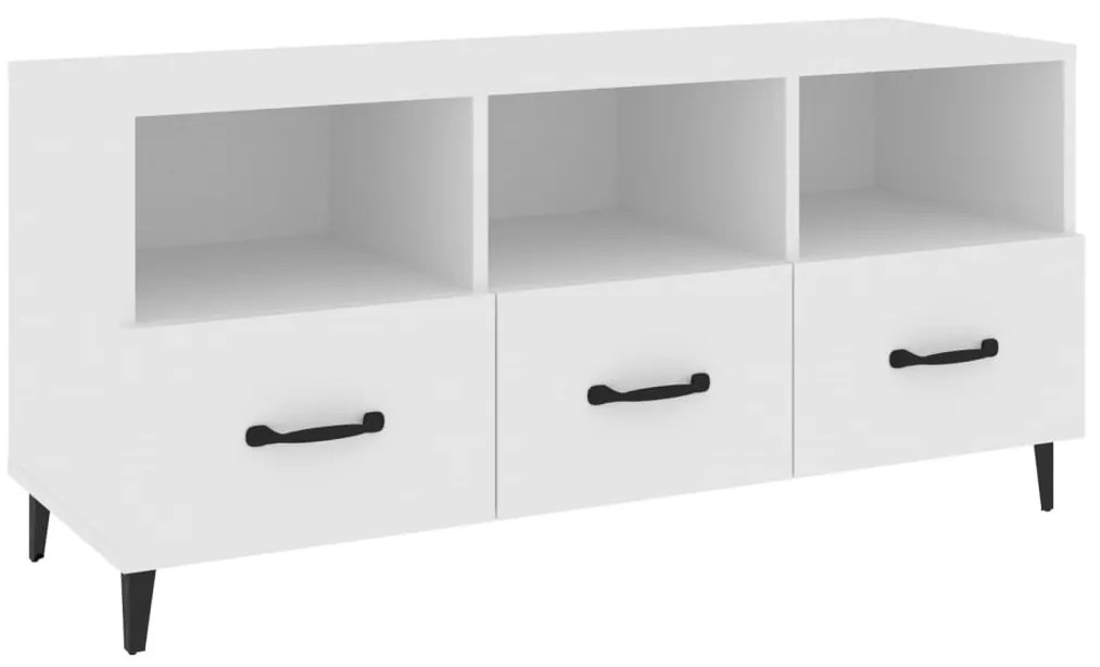 vidaXL Έπιπλο Τηλεόρασης άσπρο 102 x 35 x 50 εκ. Επεξεργασμένο Ξύλο