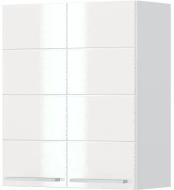 Ντουλάπι κρεμαστό Hudson V7-60-2K-Λευκό - Λευκό γυαλιστερό