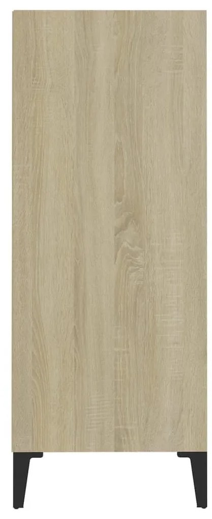 Ραφιέρα Λευκό και Sonoma Δρυς 57 x 35 x 90 εκ. από Επεξ. Ξύλο - Λευκό