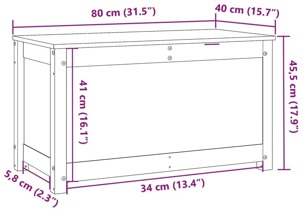 ΚΟΥΤΙ ΑΠΟΘΗΚΕΥΣΗΣ ΓΚΡΙ 80X40X45,5 ΕΚ ΑΠΟ ΜΑΣΙΦ ΞΥΛΟ ΠΕΥΚΟΥ 823536