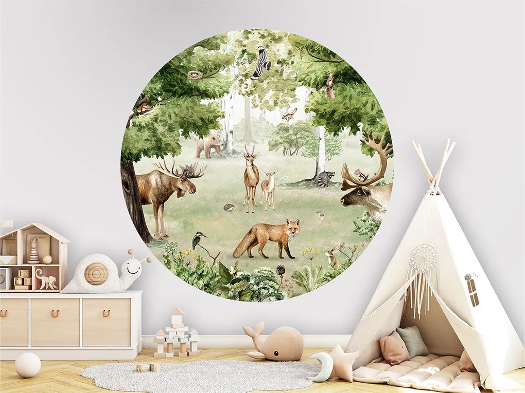 Woodland Wonders Ταπετσαρια Τοιχου Πρασινο Στρογγυλη 80cm