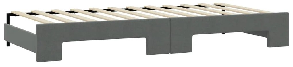 vidaXL Καναπές Κρεβάτι Συρόμενος Σκούρο γκρι 90x190 εκ Ύφασμα Στρώματα