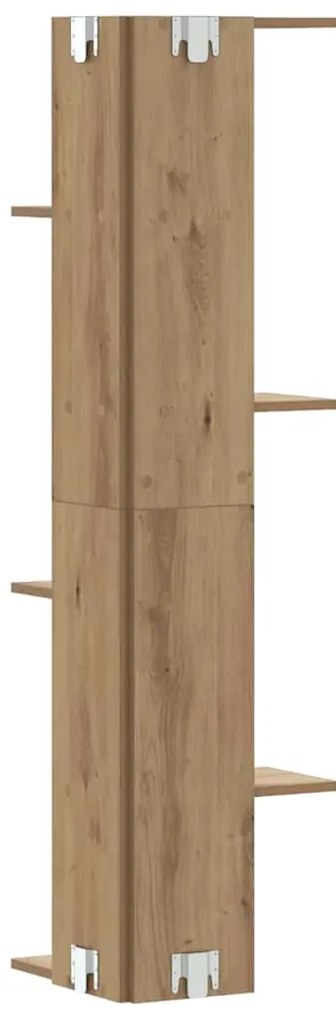 vidaXL Γωνιακή Ραφιέρα Τοίχου Αρτισιανή Δρυς 36,5x36,5x140 Επεξ. Ξύλο