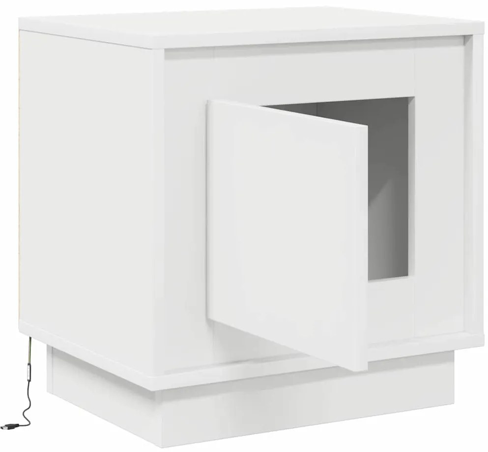 vidaXL Κομοδίνο με Λευκό 44 x 34.5 x 45 εκ Επεξεργασμένο ξύλο