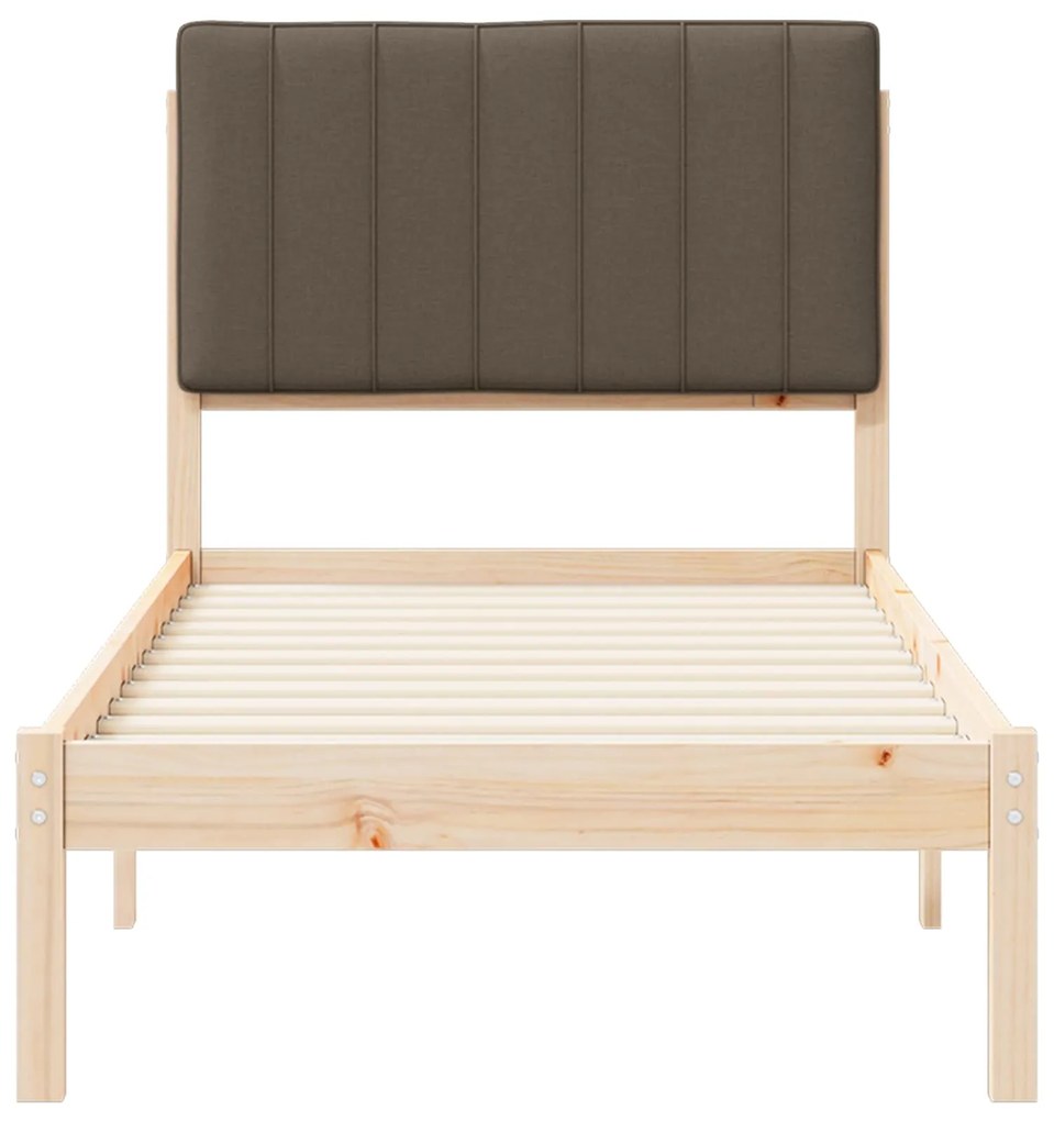vidaXL Σκελετός Κρεβατιού με Επενδεδυμένο Κεφαλάρι Taupe 80 x 200 cm