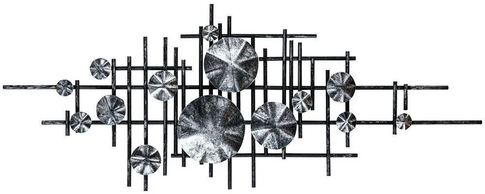 Διακοσμητικό Τοίχου Mihrimah 279ENZ2534 113x7x44cm Black-Silver Wallity Μέταλλο