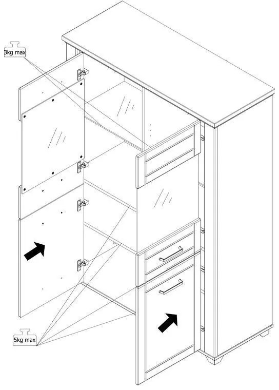 Βιτρίνα Valencia 2K VS2 Λευκό - Αrtisan Oak - Λευκό Μάτ 103,5x41x143 εκ. 103.5x41x143 εκ.