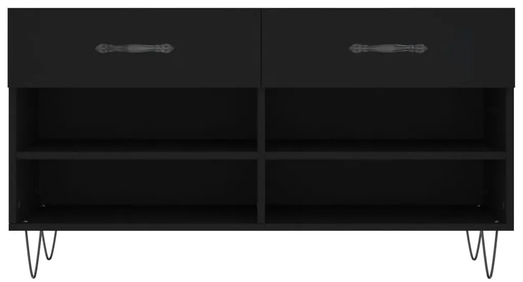 vidaXL Παπουτσοθήκη Μαύρη 102 x 35 x 55 εκ. από Επεξεργασμένο Ξύλο