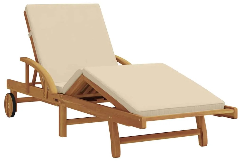 vidaXL Ξαπλώστρα 2 pcs Μπεζ 40 x 40 x 40εκ Μασίφ ξύλο ακακίας