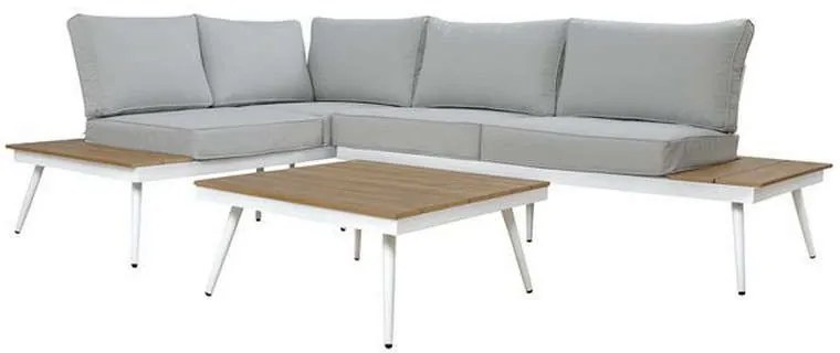 Καναπές Γωνία Με Τραπέζι HM5126.11 White 4 Θέσεων