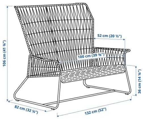TALLSKÄR διθέσιος καναπές, εξωτερικού χώρου 405.751.52