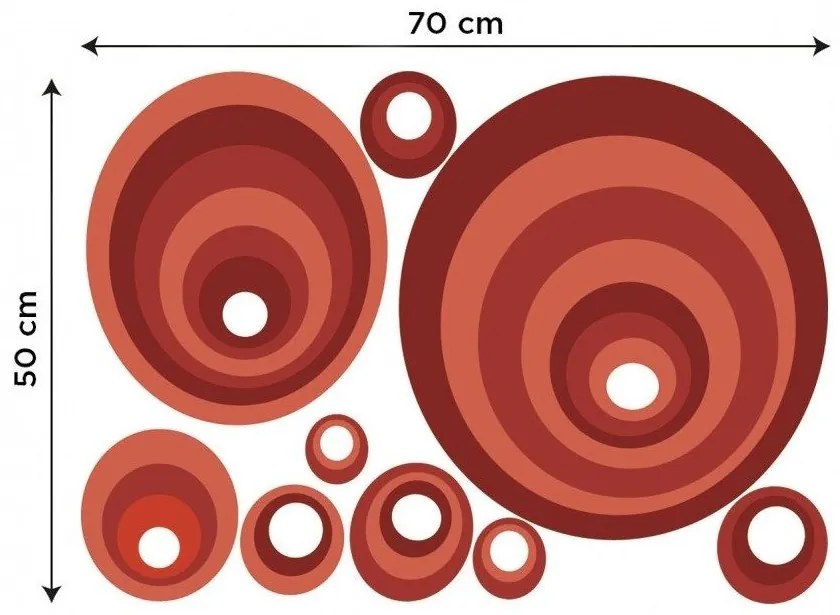 Διακοσμητικά αυτοκόλλητα τοίχου κόκκινοι κύκλοι - 50x70