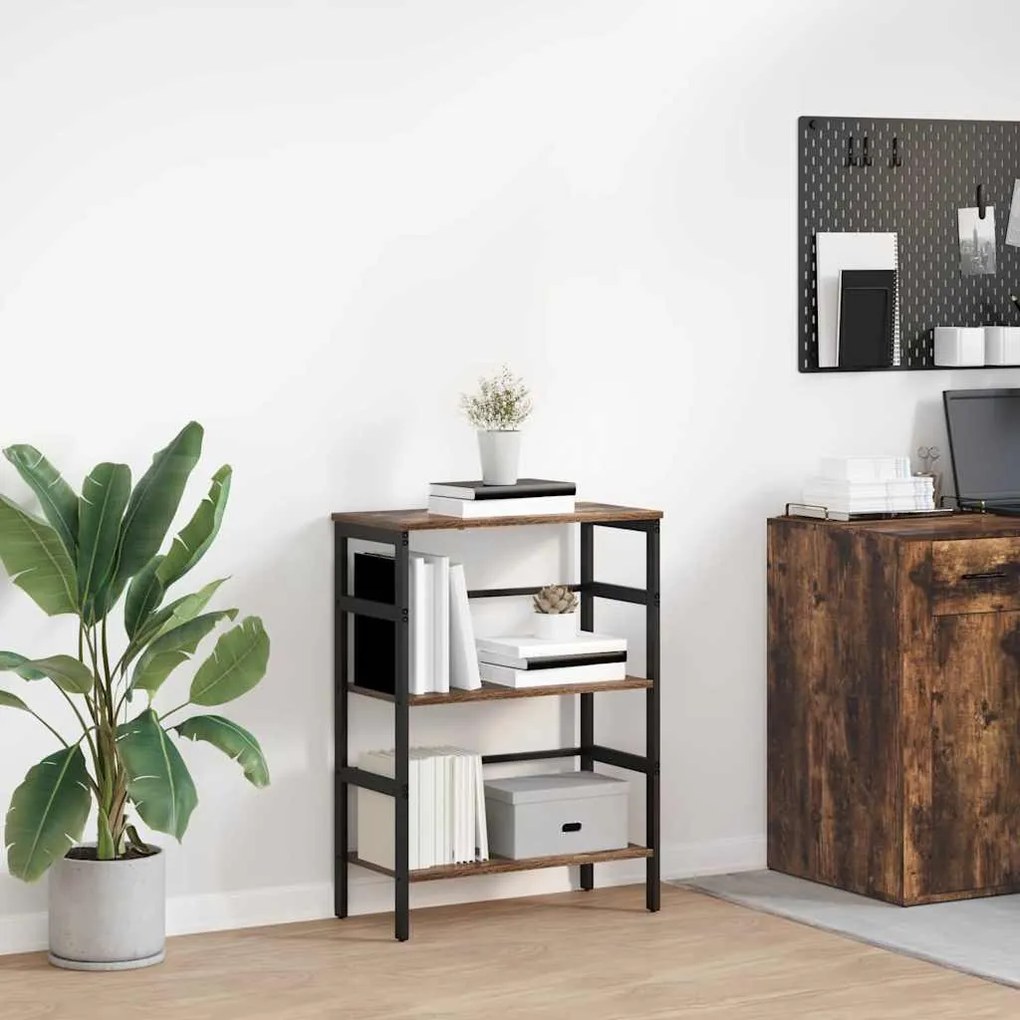 vidaXL Ράφι Βιβλίων Καπνιστό Δρύς 60 x 29,5 x 81 εκ Επεξεργασμένο ξύλο