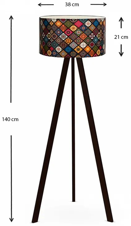 Φωτιστικό δαπέδου Rosling Megapap Mdf/ύφασμα/Pvc χρώμα μαύρο/πολύχρωμο 38x21x140εκ. - GP029-0001,12 - GP029-0001,12