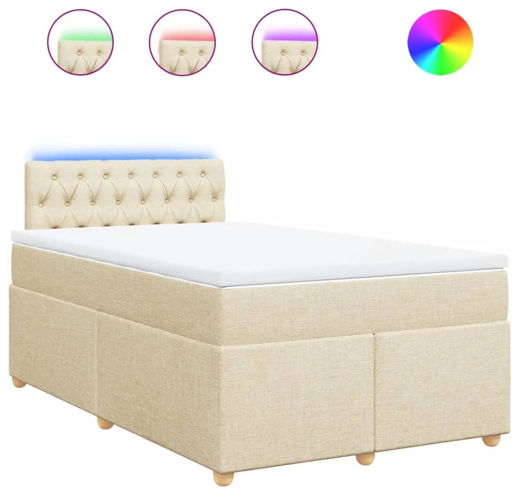 ΚΡΕΒΑΤΙ BOXSPRING ΜΕ ΣΤΡΩΜΑ ΚΡΕΜ 120X190 ΕΚ. ΥΦΑΣΜΑΤΙΝΟ 3288931