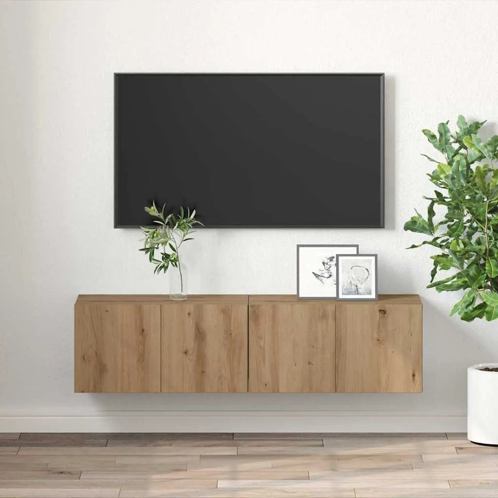 vidaXL Ντουλάπι TV 2 pcs Καφέ 60 x 30 x 30 cm Επεξεργασμένο ξύλο