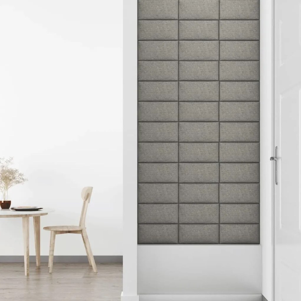 vidaXL Πάνελ Τοίχου 12 τεμ. Ανοιχτό Γκρι 30x15 εκ. 0,54 μ² Υφασμάτινα
