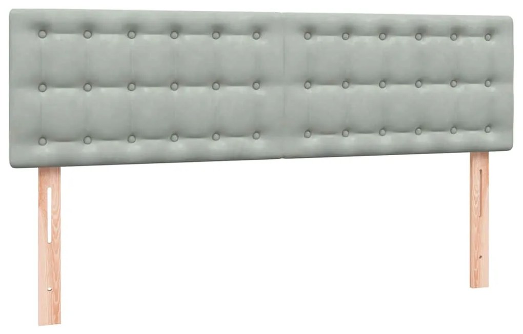 vidaXL Κρεβάτι Boxspring με Στρώμα Ανοιχτό Γκρι 140x220 εκ. Βελούδινο