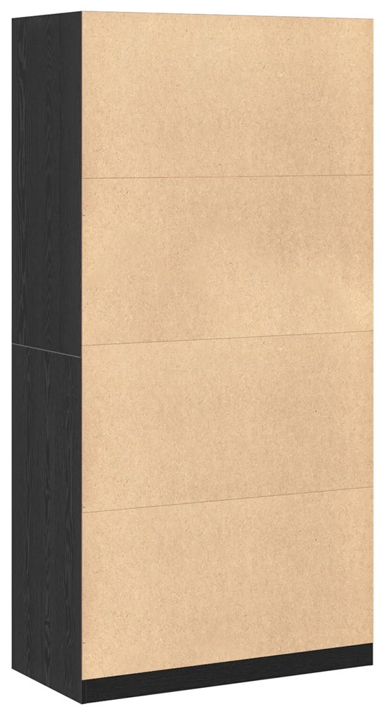 vidaXL Ντουλάπα Μαύρη Καρυδιά - 100 x 50 x 200 cm από επεξεργασμένο ξύλο