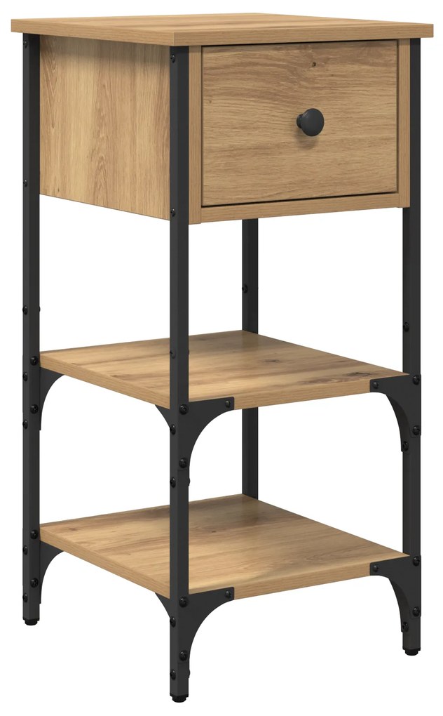 vidaXL Κομοδίνα 2 τεμαχίων Χειροποίητο Δρυς 34x36x70 εκ. Επεξεργασμένο Ξύλο