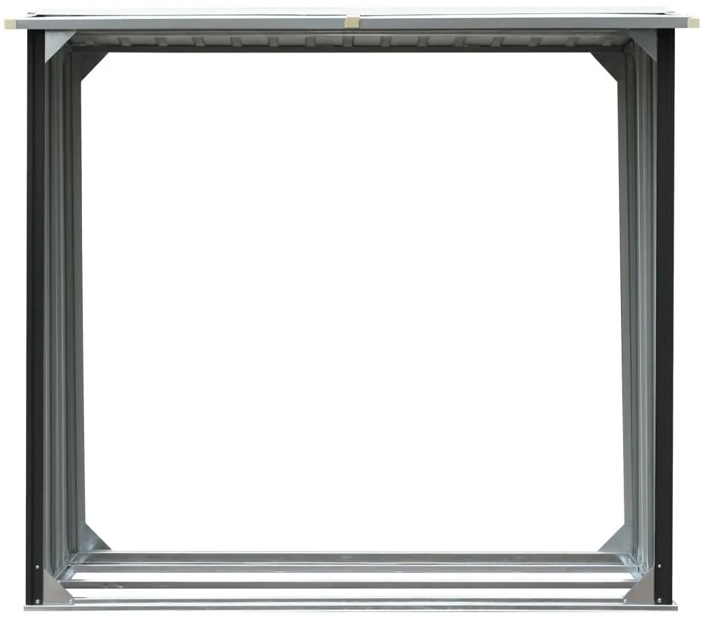 vidaXL Υπόστεγο Αποθήκευσης Ξύλων Ανθρακί 172x91x154 εκ. Γαλβ. Ατσάλι