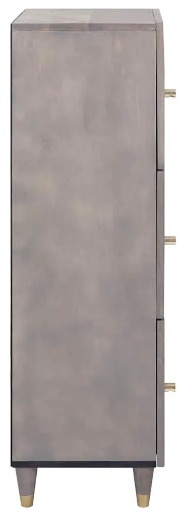 vidaXL Highboard Γκρι και Χρυσό 40 x 33.5 x 110 εκ Μασίφ ξύλο μάνγκο