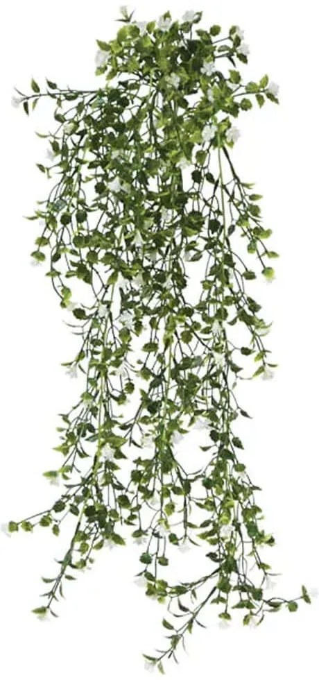 Τεχνητό Κρεμαστό Φυτό Με Ανθάκια 00-20431-1 30x70/80cm Green-White Marhome Συνθετικό Υλικό