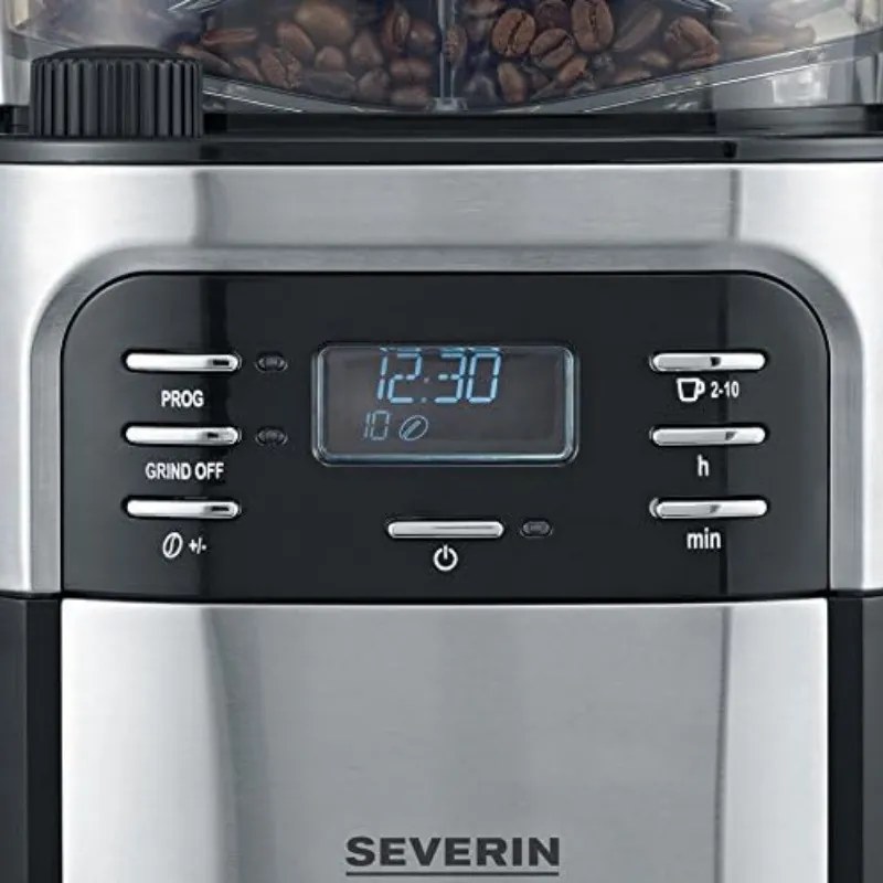 Severin KA 4810, 1000W, 1,35 l, οθόνη LCD, 3 ρυθμίσεις, Μαύρο/Ασημί