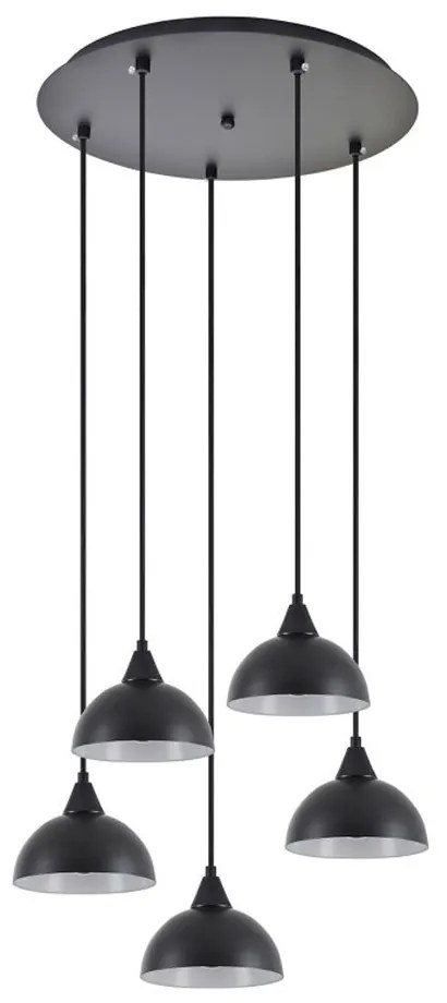 Φωτιστικό Οροφής Κρεμαστό Adept 77-9058 40x300cm 5xE27 60W Black Homelighting Metal