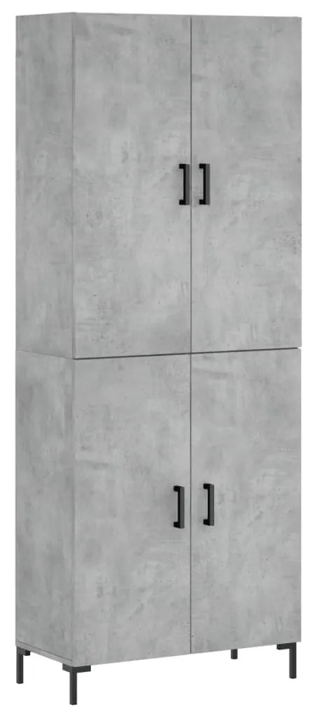 vidaXL Ντουλάπι Γκρι Σκυροδέματος 69,5x34x180 εκ. Επεξεργασμένο Ξύλο