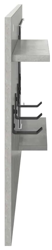 vidaXL Τοίχου Κρεμάστρα με ράφι Σκυρόδεμα Γκρι 90 x 10 x 50 εκ.