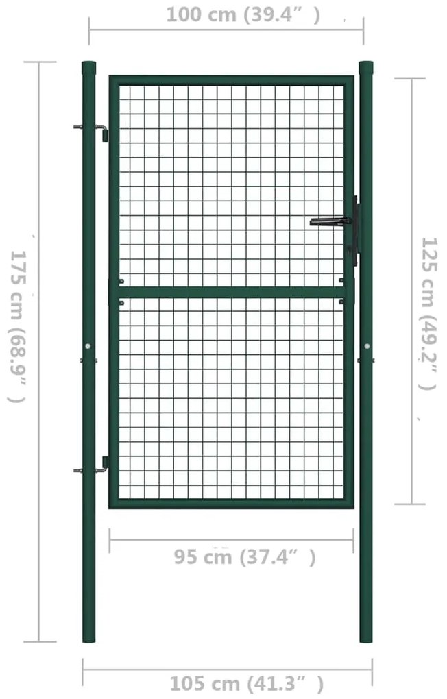 ΠΟΡΤΑ ΠΕΡΙΦΡΑΞΗΣ ΠΡΑΣΙΝΗ 100 X 125 ΕΚ. ΑΤΣΑΛΙΝΗ 145733