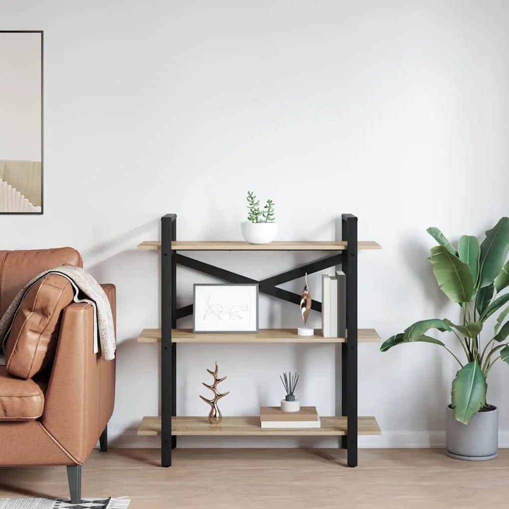 vidaXL Ράφι Βιβλίων Δρύς Sonoma 100 x 33,5 x 102 εκ Επεξεργασμένο ξύλο