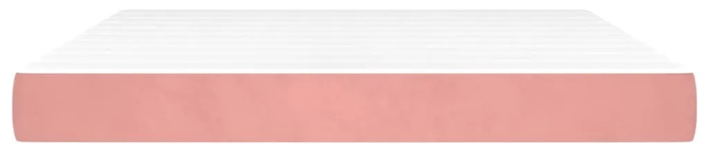 vidaXL Στρώμα με Pocket Springs Ροζ 180x200x20 εκ. Βελούδινο