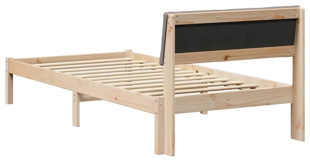 vidaXL Σκελετός Κρεβατιού Καφέ και ταμπά 90 x 190 cm Μασίφ ξύλο πεύκου