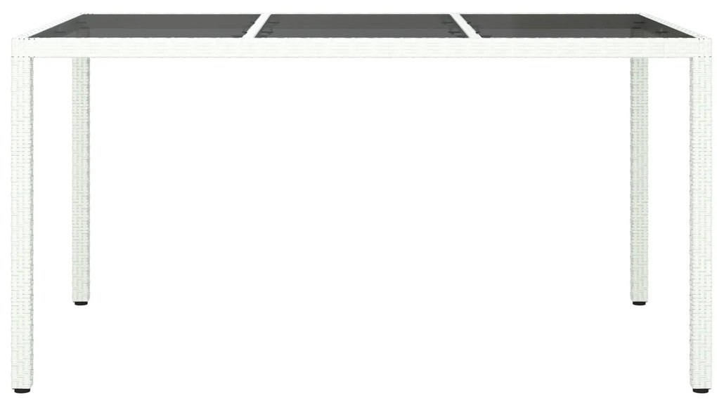 vidaXL Τραπέζι Κήπου Λευκό 150x90x75 εκ. Πολυ Ρατάν