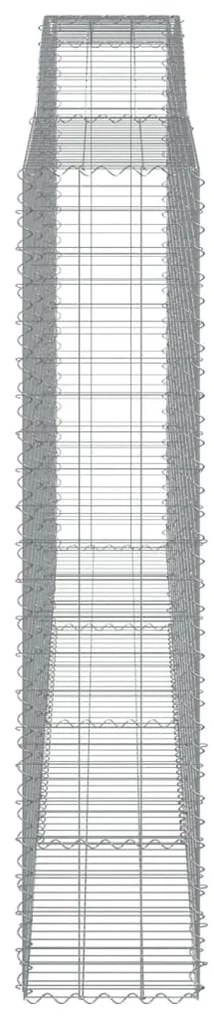 Συρματοκιβώτιο Τοξωτό 400x50x220/240εκ. από Γαλβανισμένο Χάλυβα - Ασήμι