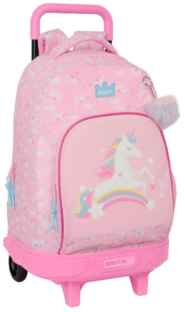 Σχολική Τσάντα με Ρόδες Glow Lab Ροζ 33 x 45 x 22 cm