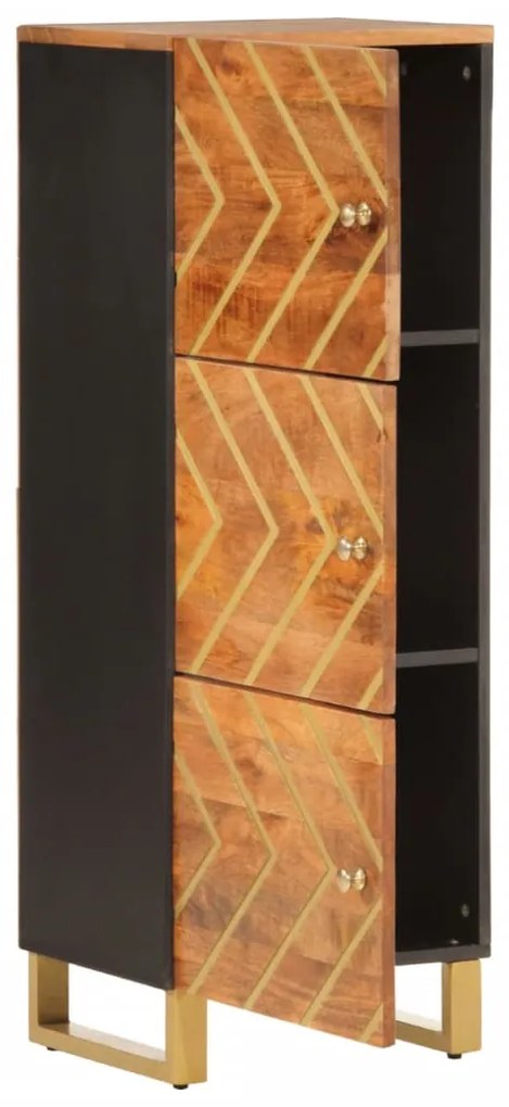 vidaXL Ντουλάπι Καφέ/Μαύρο 40 x 33,5 x 110 εκ. από Μασίφ Ξύλο Μάνγκο